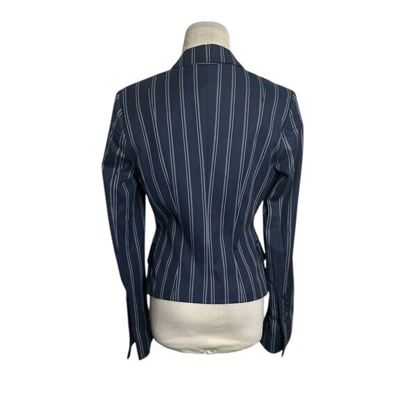BCBGMaxAzria blue gray pinstripes long sleeves blazer size XS - Picture 9 of 15